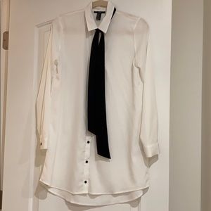 Forever21 white shirt mini dress pussy how size M